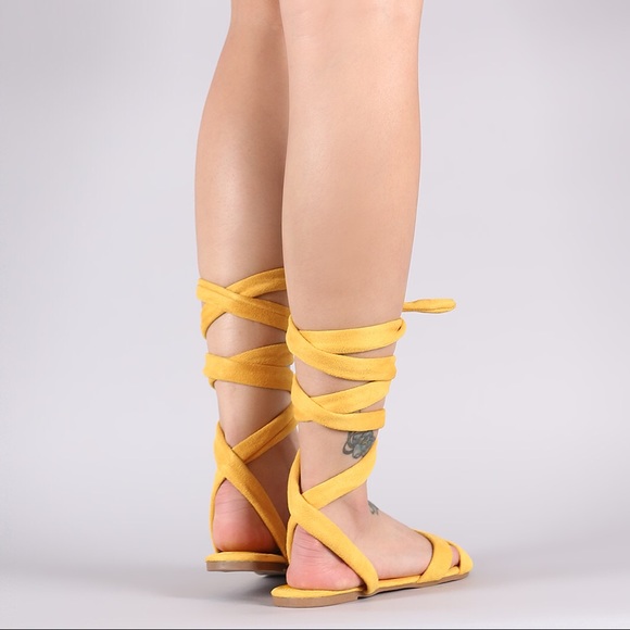 Mustard TIE UP FLATS ✨ - Picture 4 of 4